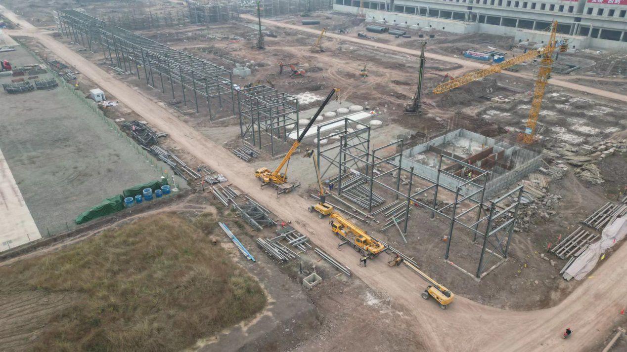 雷火电竞中国化学成达公司全面铺开四川正达凯项目全厂管廊钢结构安装(图1)